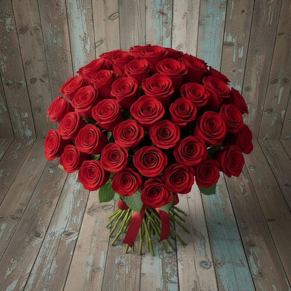 Букет 55 Красных роз Фридом в Камбарке