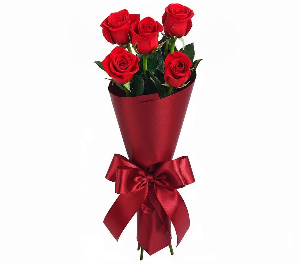 Букет 5 Красных роз Эдлесс Лав в Камбарке