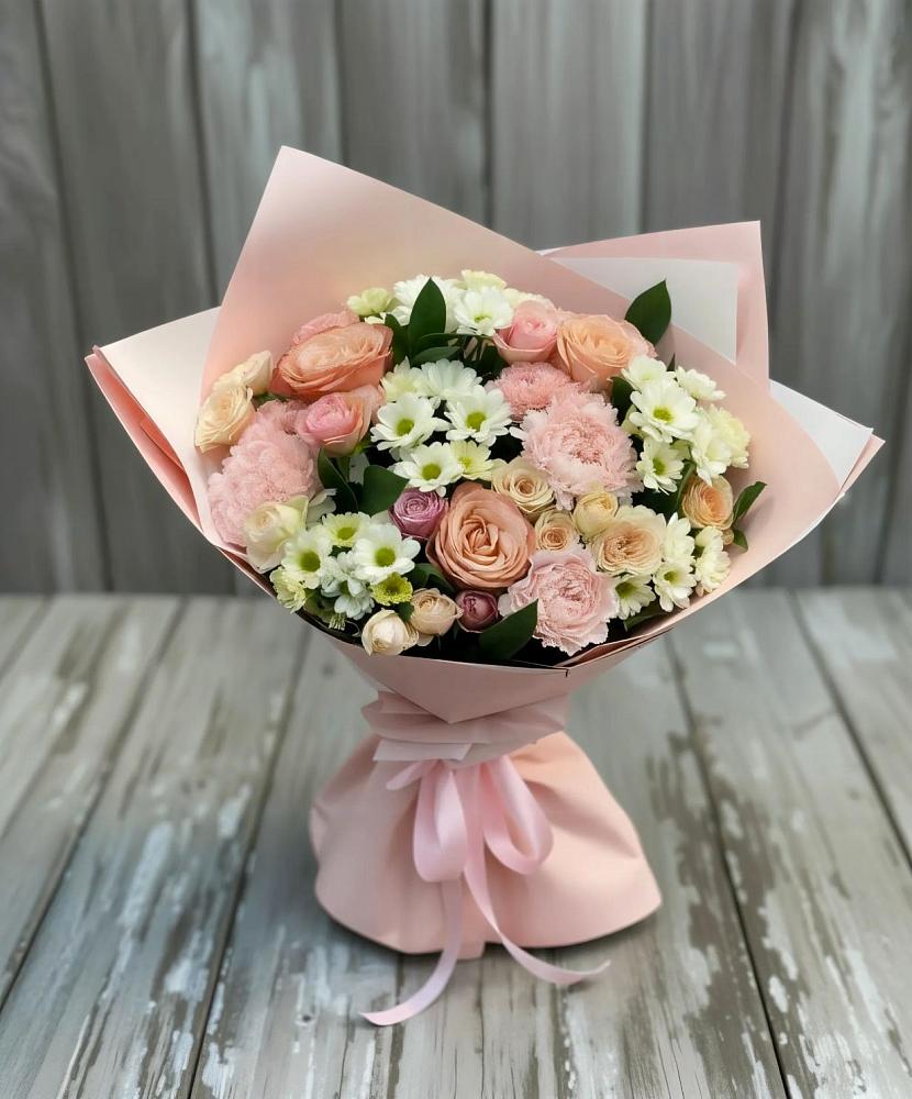 Букет цветов из: Гвоздики, Розы и Хризантемы в Камбарке