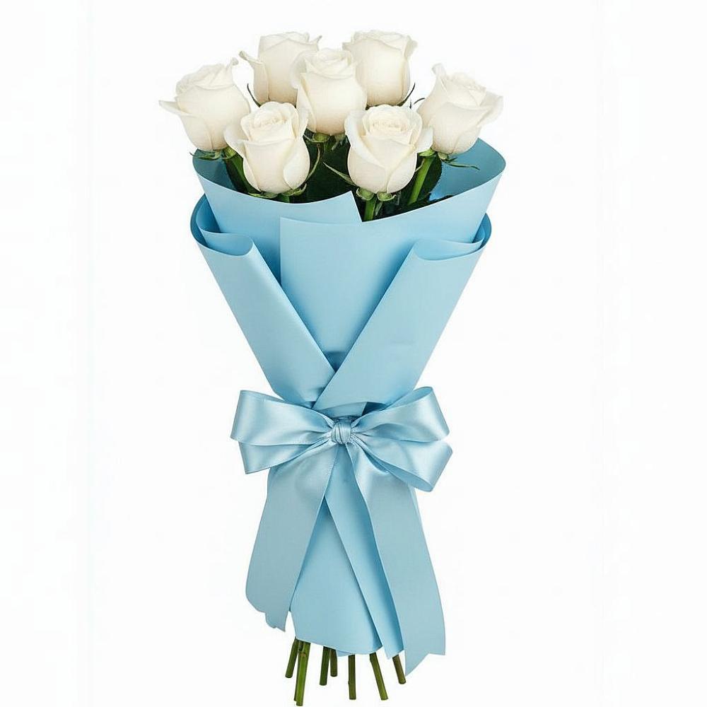 Букет 7 белых роз Проуд в Камбарке