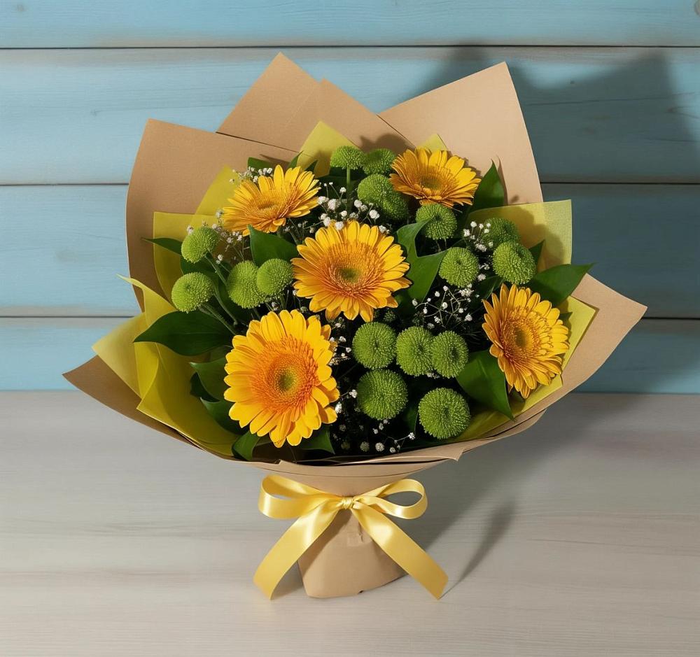 Букет цветов из: Герберы и Хризантемы в Камбарке