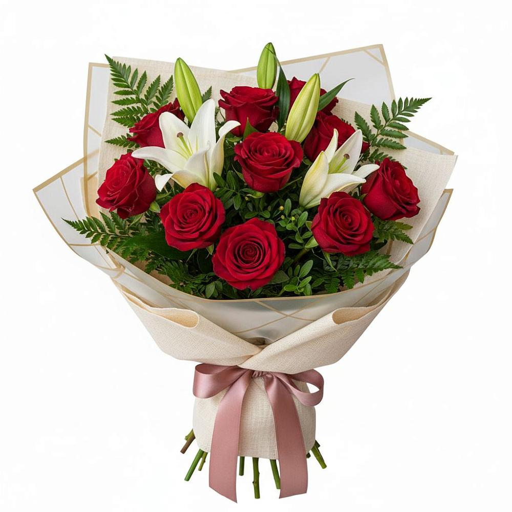 Букет цветов из: Лилии и Розы в Камбарке