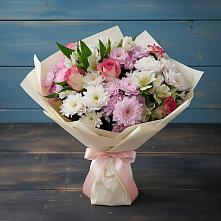 Букет цветов из:  Хризантемы, Альстромерии и Розы в Камбарке