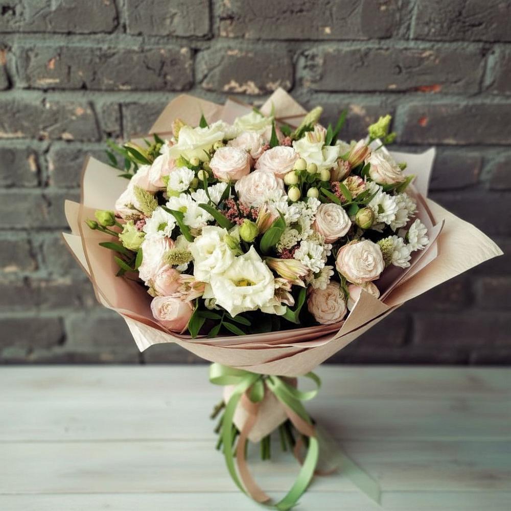 Букет цветов из: Альстромерии, Розы и Хризантемы в Камбарке