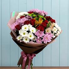 Букет цветов из:  Розы, Хризантемы и Альстромерии в Камбарке