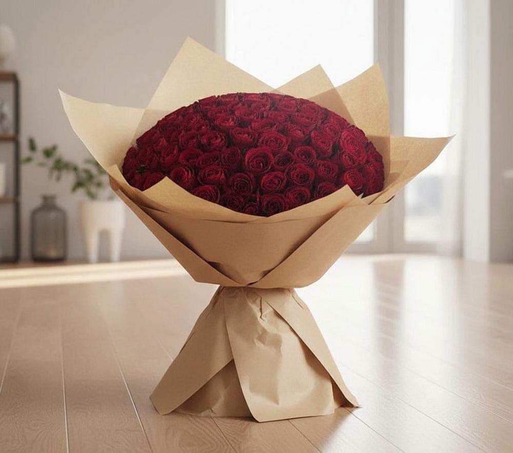 Букет 101 Красная роза в Камбарке