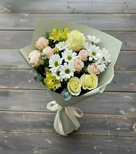 Букет цветов из:  Альстромерии, Розы и Хризантемы в Камбарке